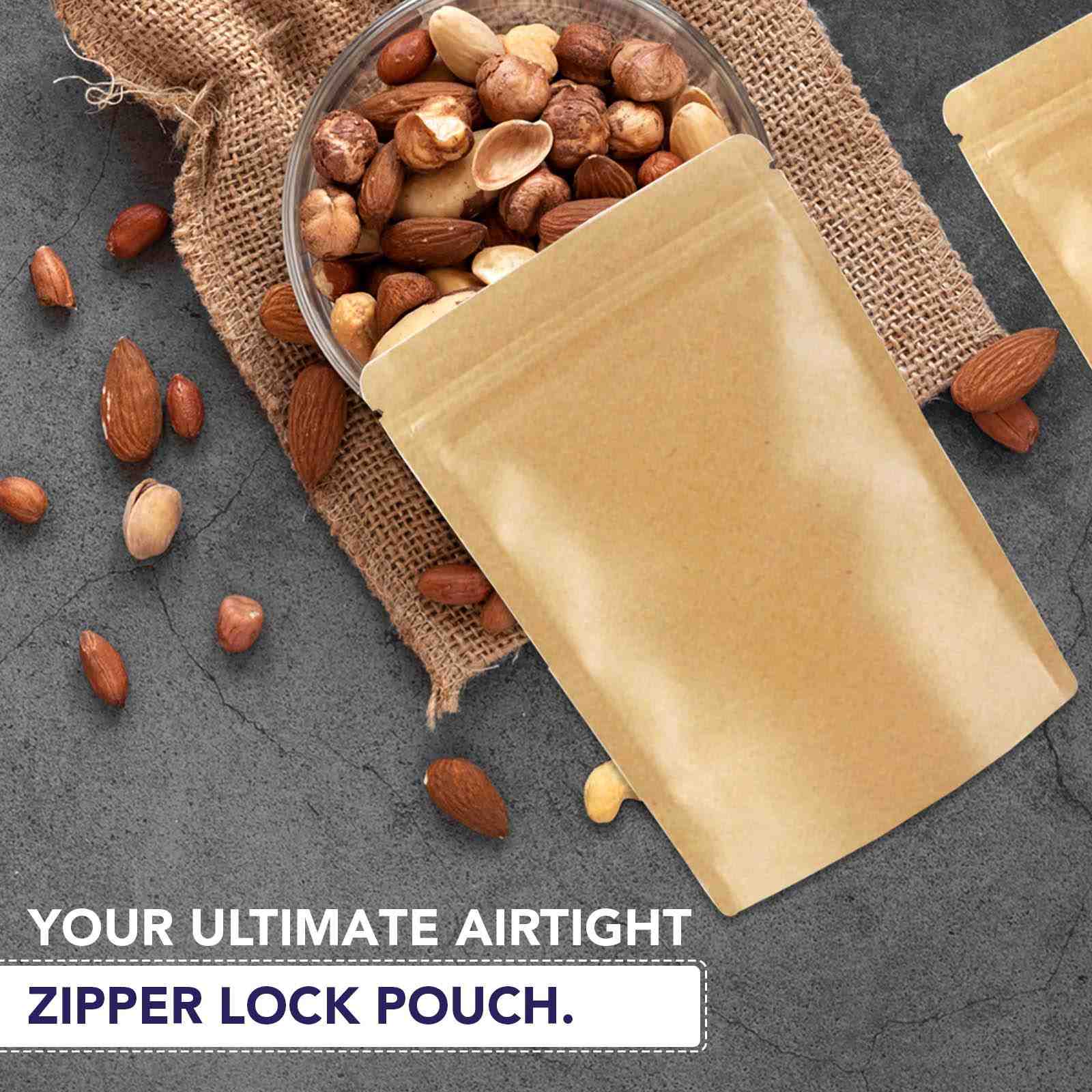 Both Side Kraft Paper Stand Up Zipper Pouch - Image 33