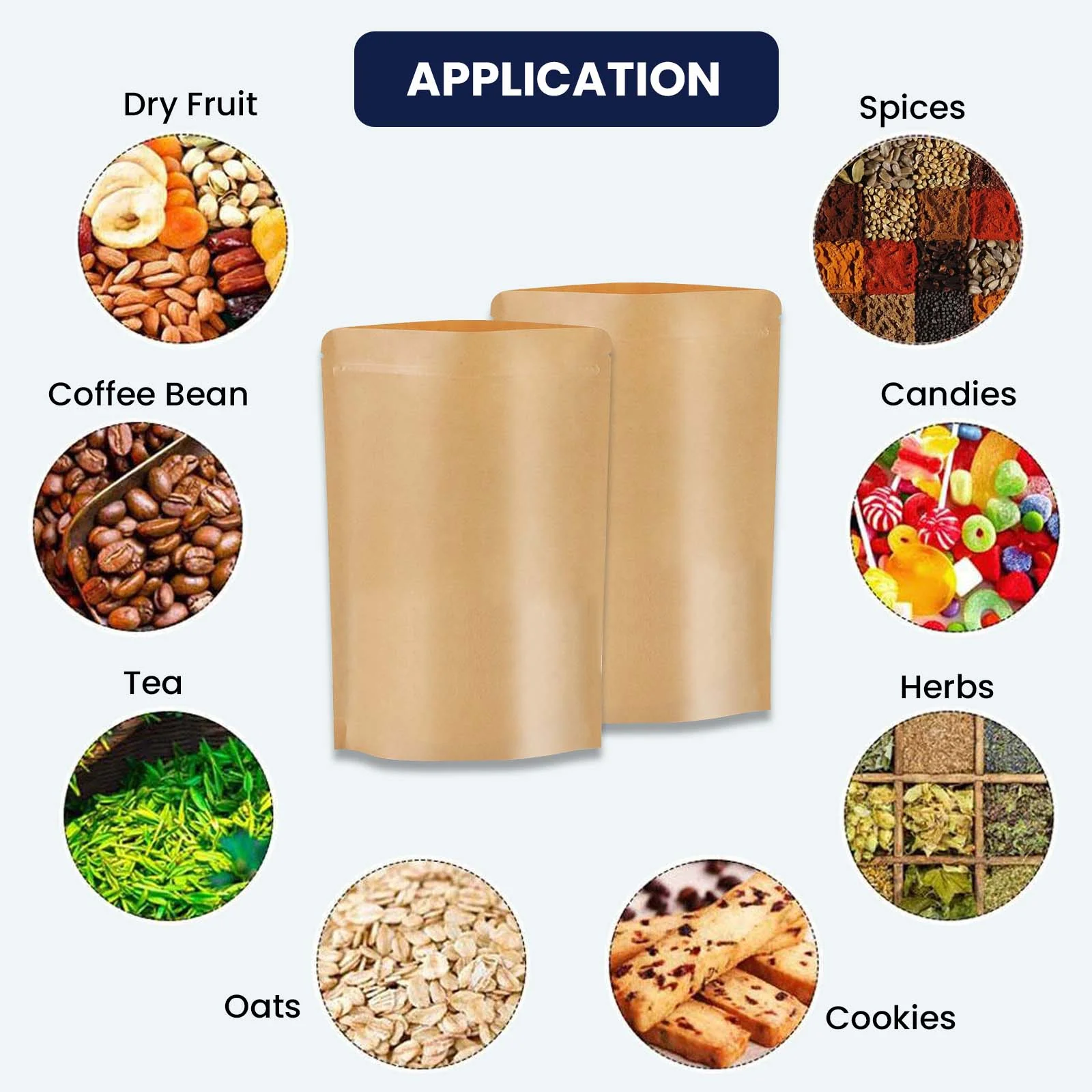 Both Side Kraft Paper Stand Up Zipper Pouch - Image 45