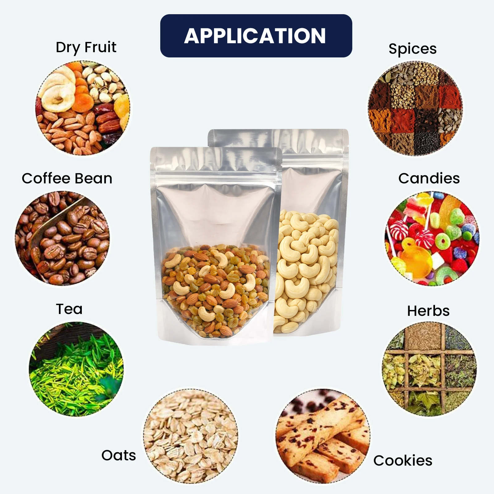 Clear /Gloss Silver Stand Up Zipper Pouch - Image 29