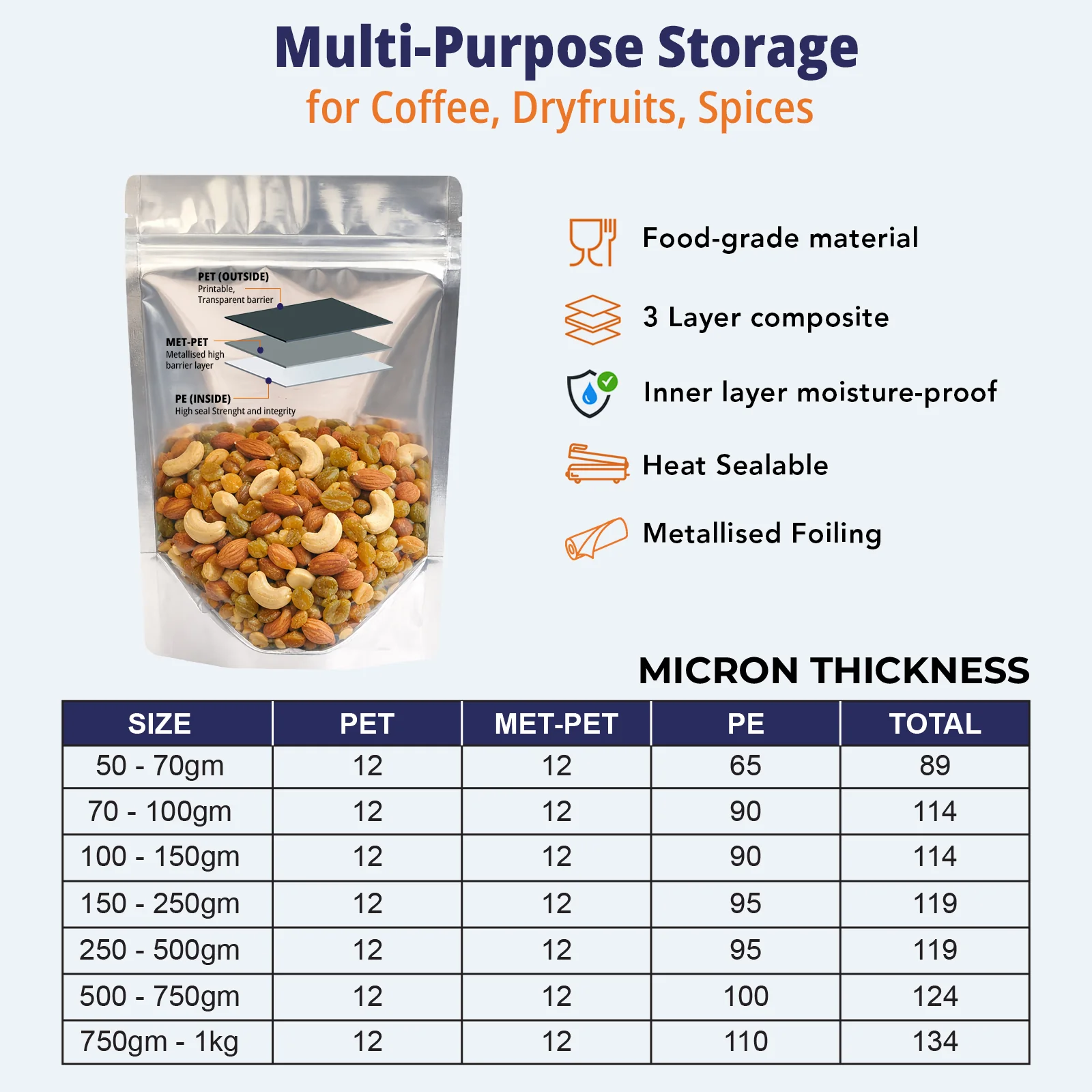 Clear /Gloss Silver Stand Up Zipper Pouch - Image 39