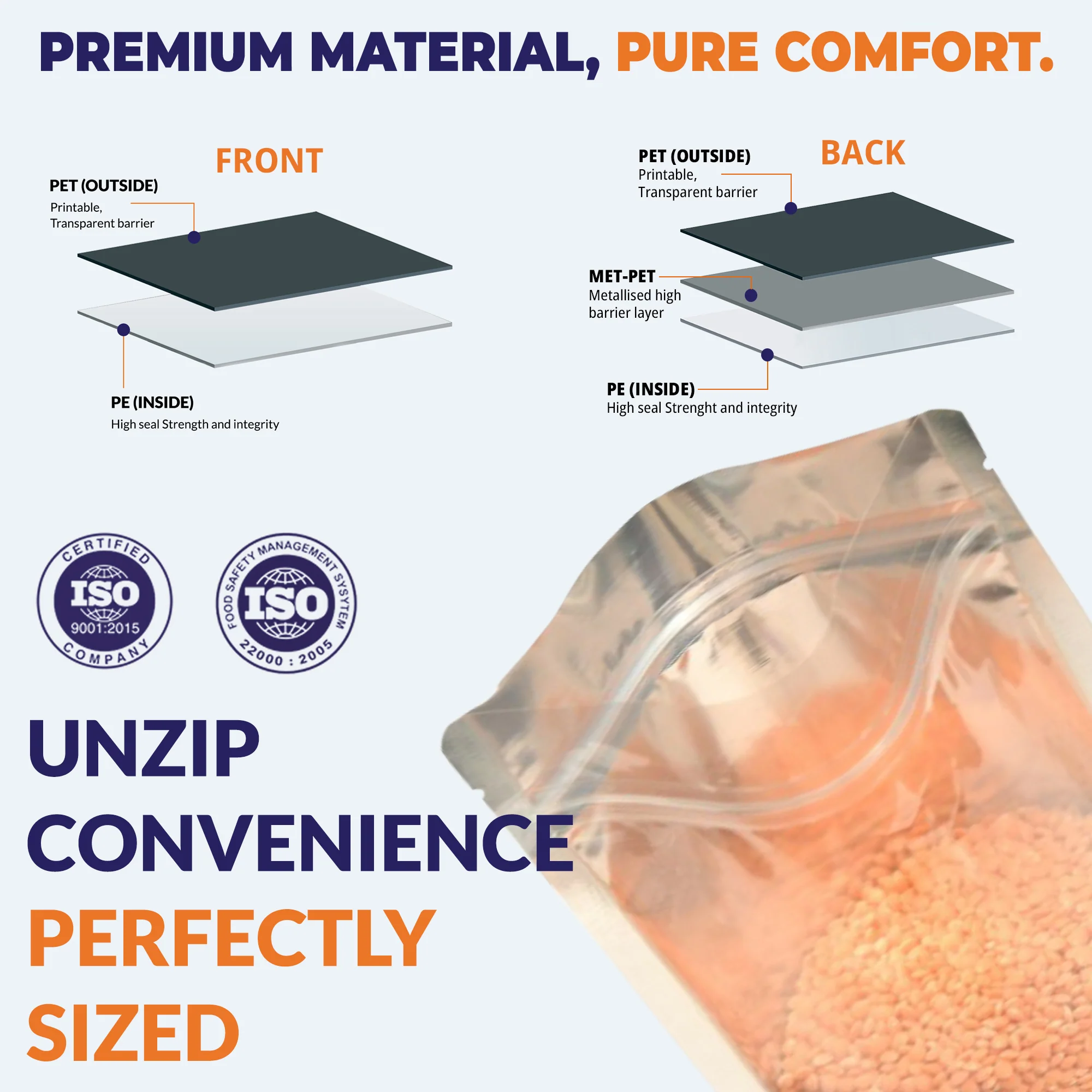 Clear /Gloss Silver Stand Up Zipper Pouch - Image 54