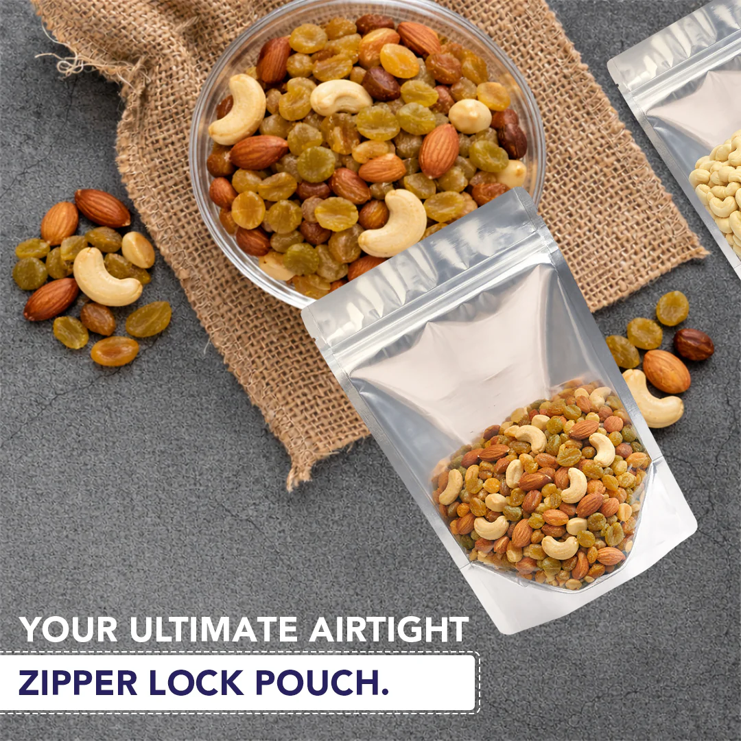 Clear /Gloss Silver Stand Up Zipper Pouch - Image 58