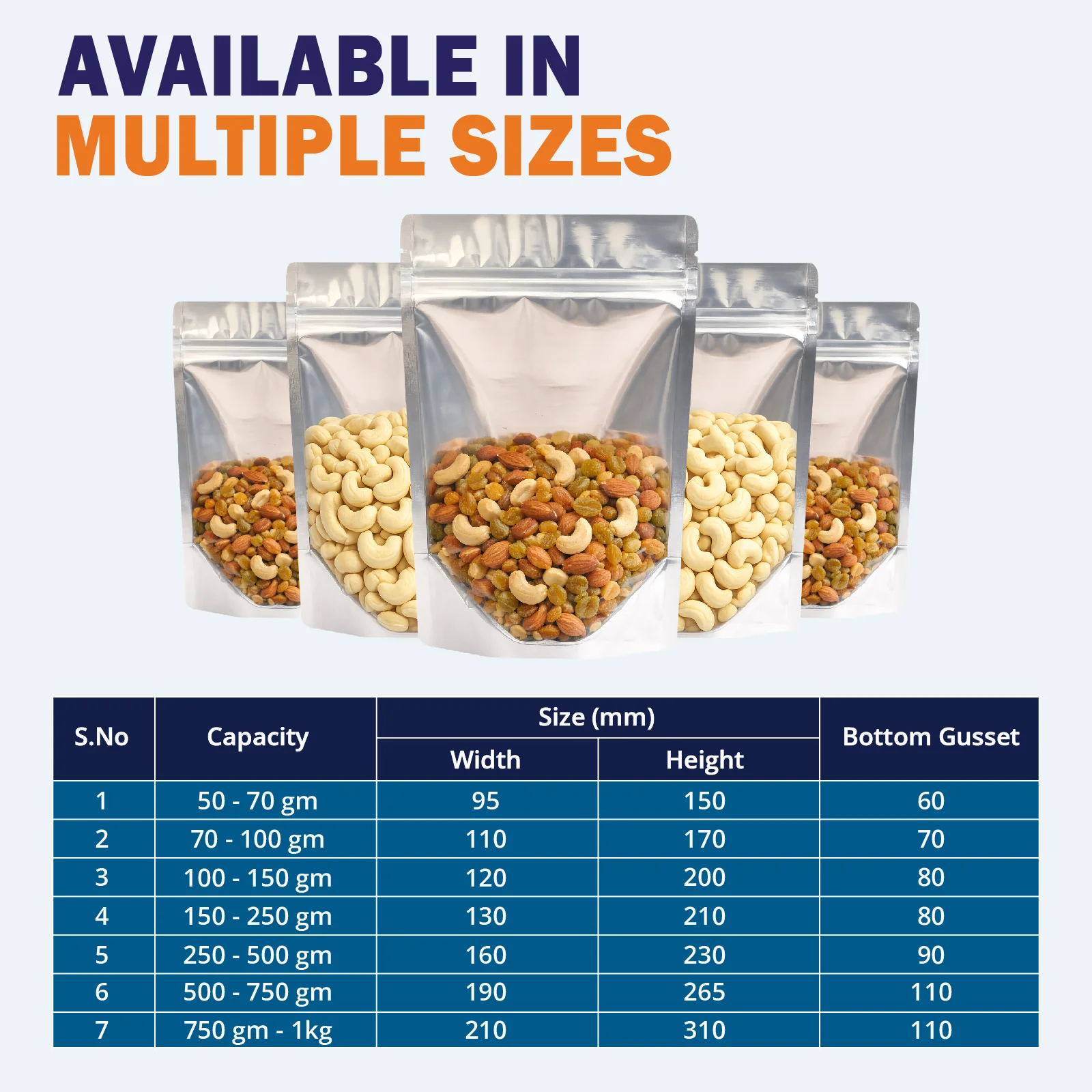 Clear /Gloss Silver Stand Up Zipper Pouch - Image 8