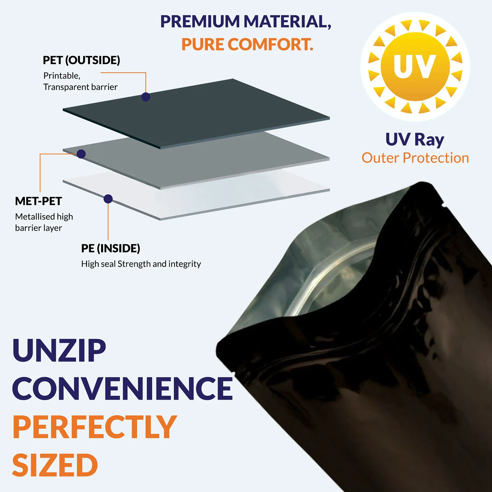 Both Side Gloss Black Stand Up Zipper Pouch - Image 14