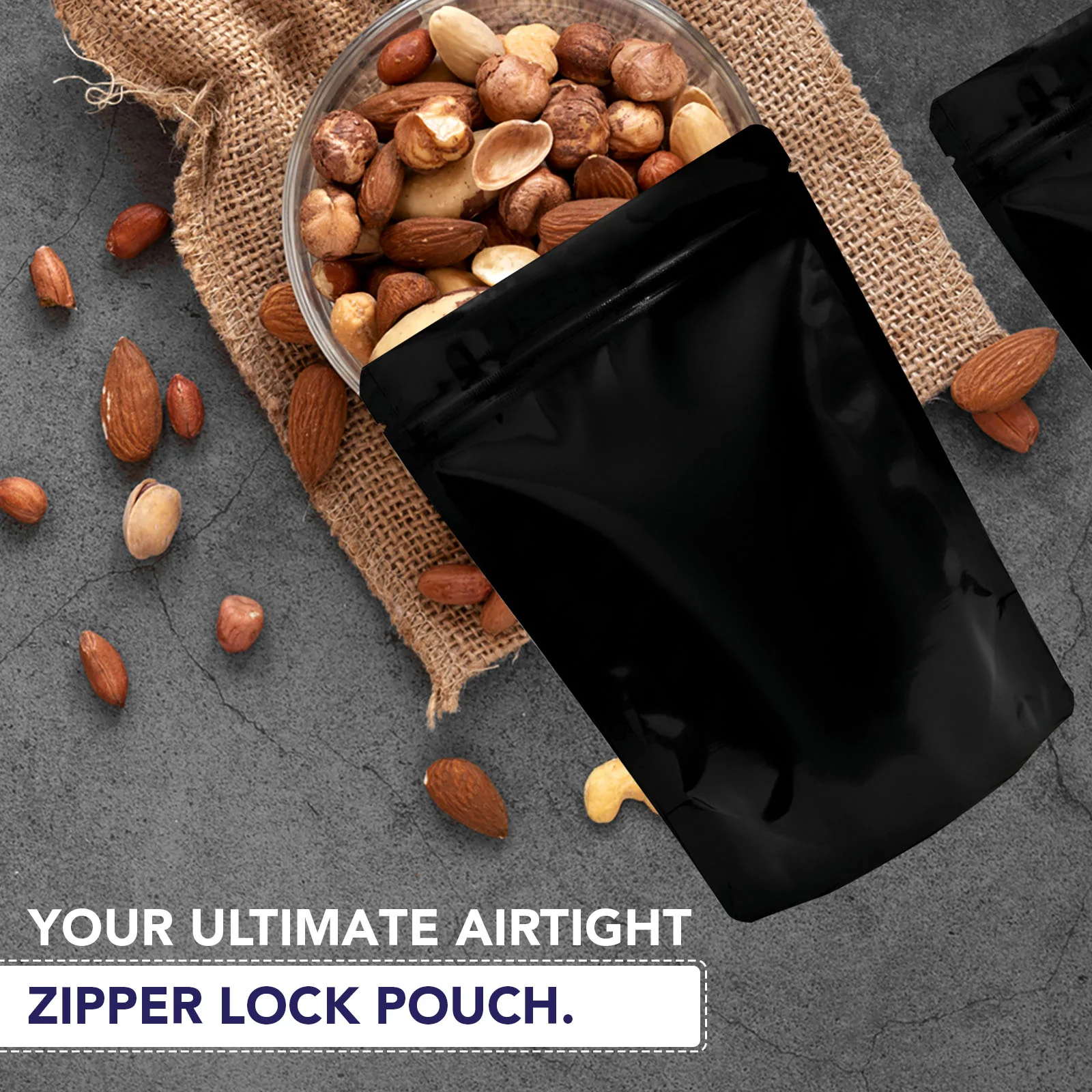 Both Side Gloss Black Stand Up Zipper Pouch - Image 17