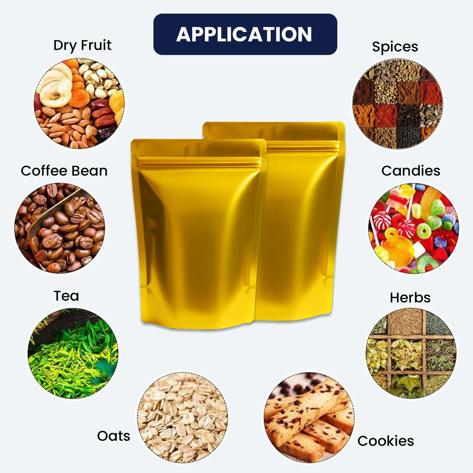 Both Side Gloss Gold Stand Up Zipper Pouch - Image 55