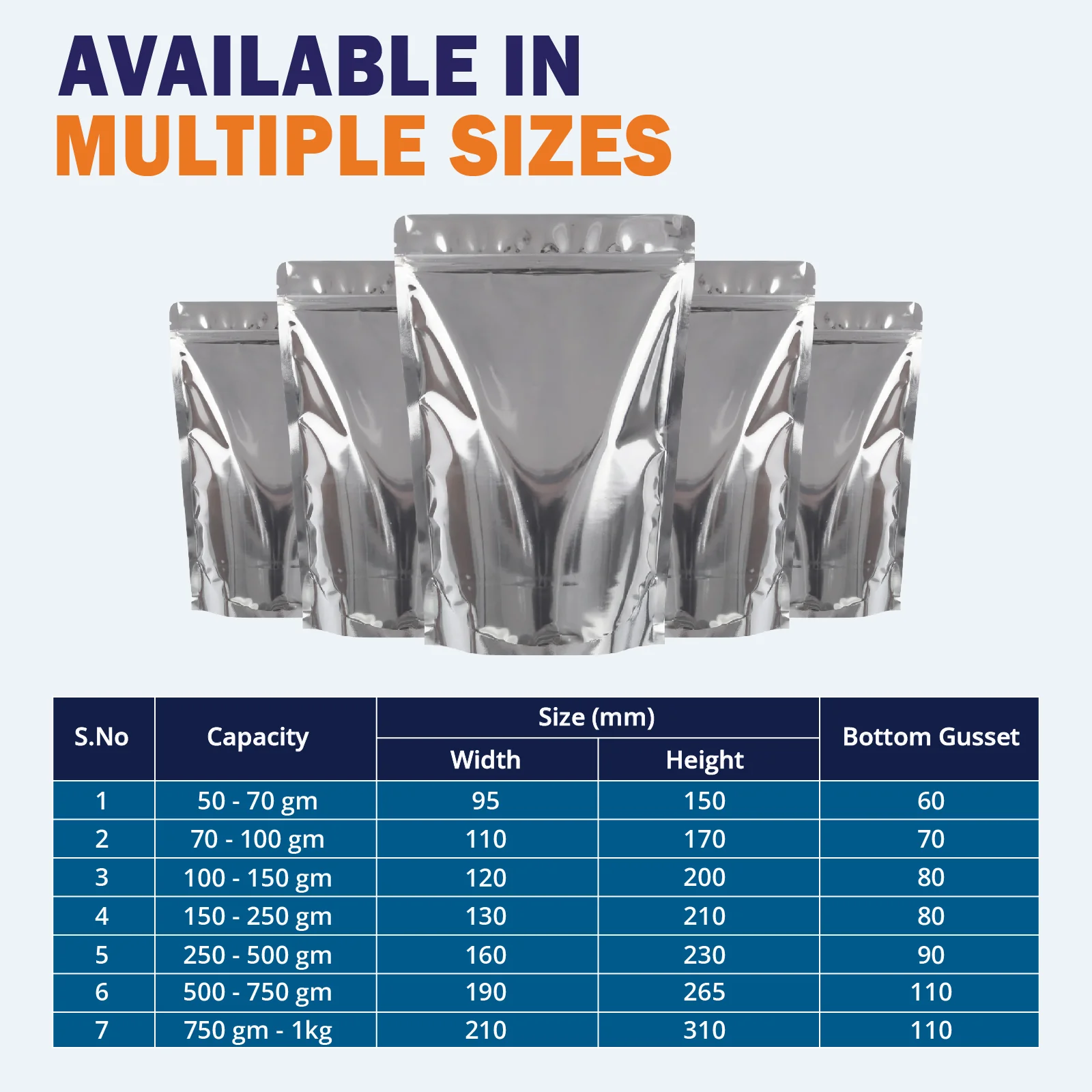 Both Side Gloss Silver Stand Up Zipper Pouch - Image 16