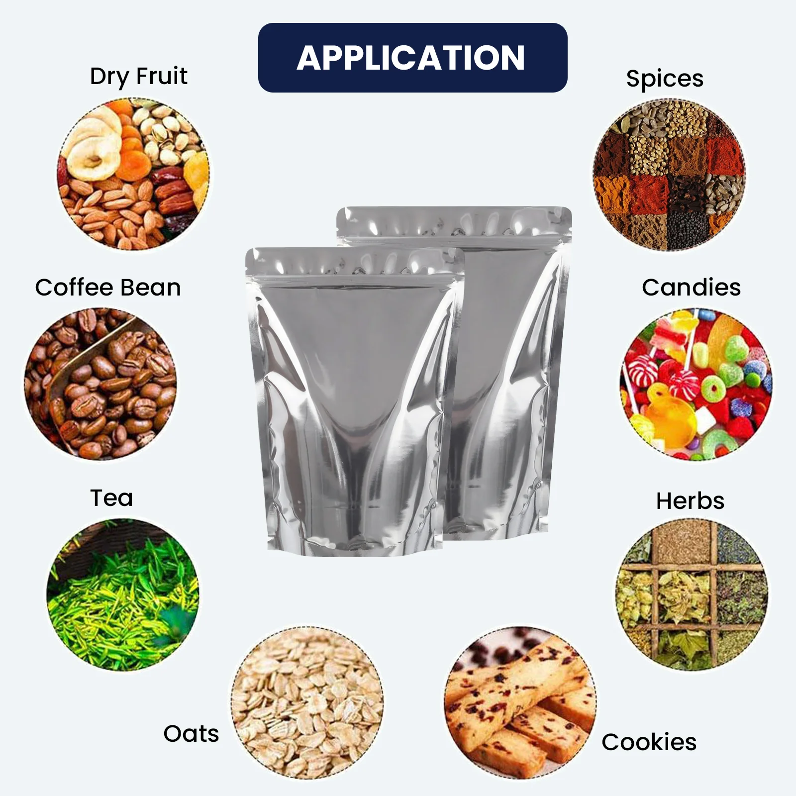 Both Side Gloss Silver Stand Up Zipper Pouch - Image 5