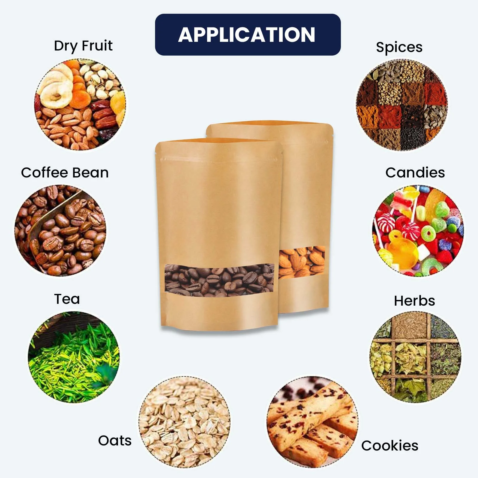 Kraft Paper Stand Up Zipper Pouch With Window - Image 5