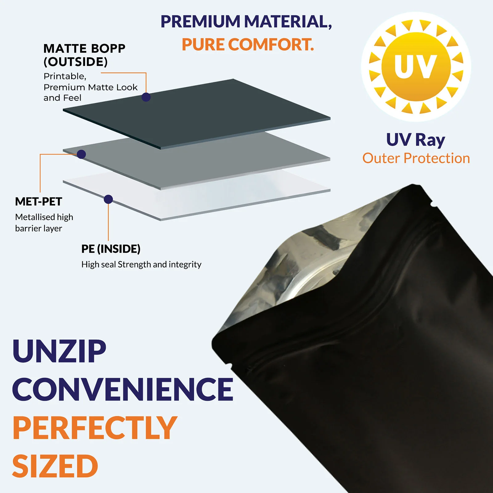 Both Side Matte Black Stand Up Zipper Pouch - Image 30