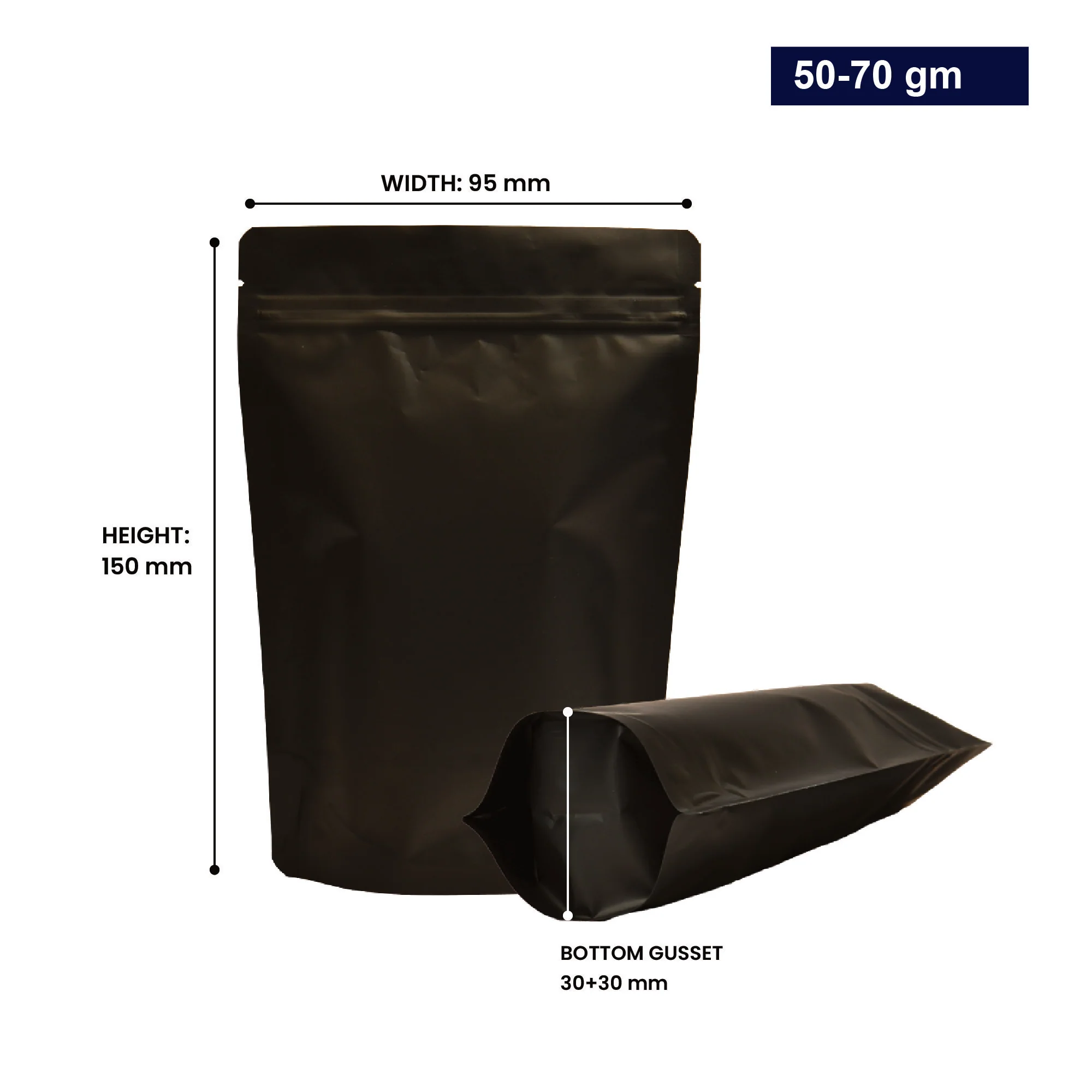 Both Side Matte Black Stand Up Zipper Pouch - Image 59