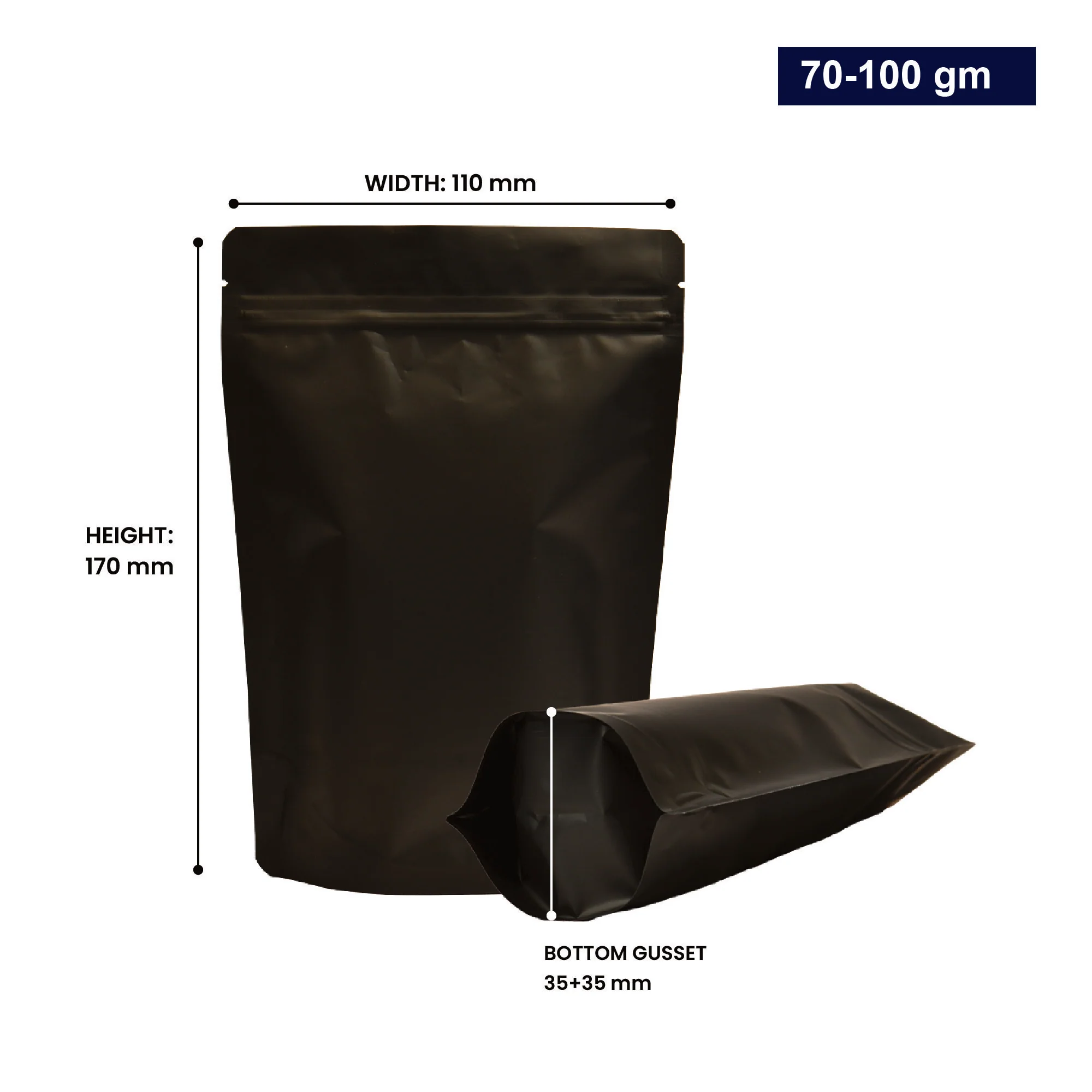 Both Side Matte Black Stand Up Zipper Pouch - Image 61