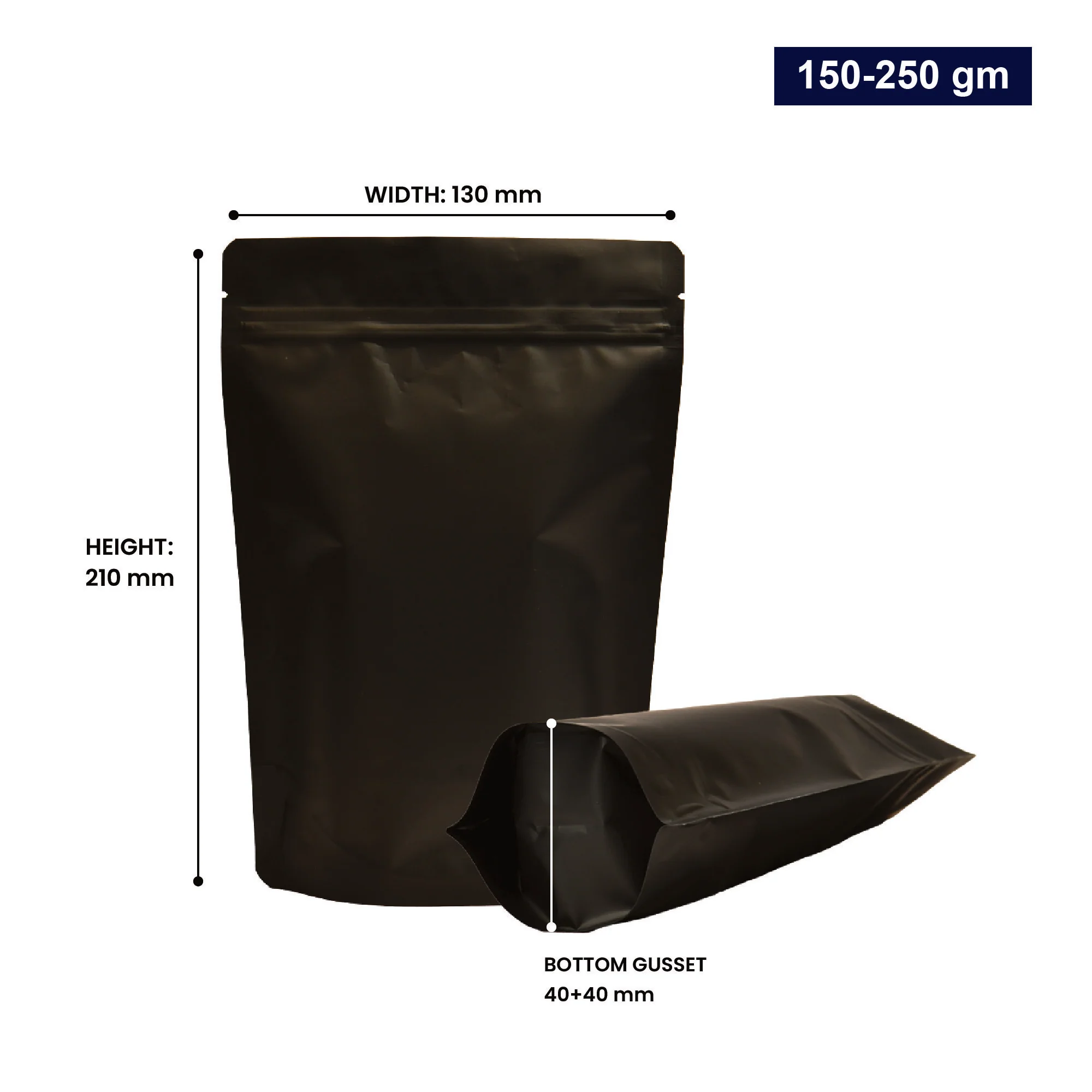 Both Side Matte Black Stand Up Zipper Pouch - Image 65