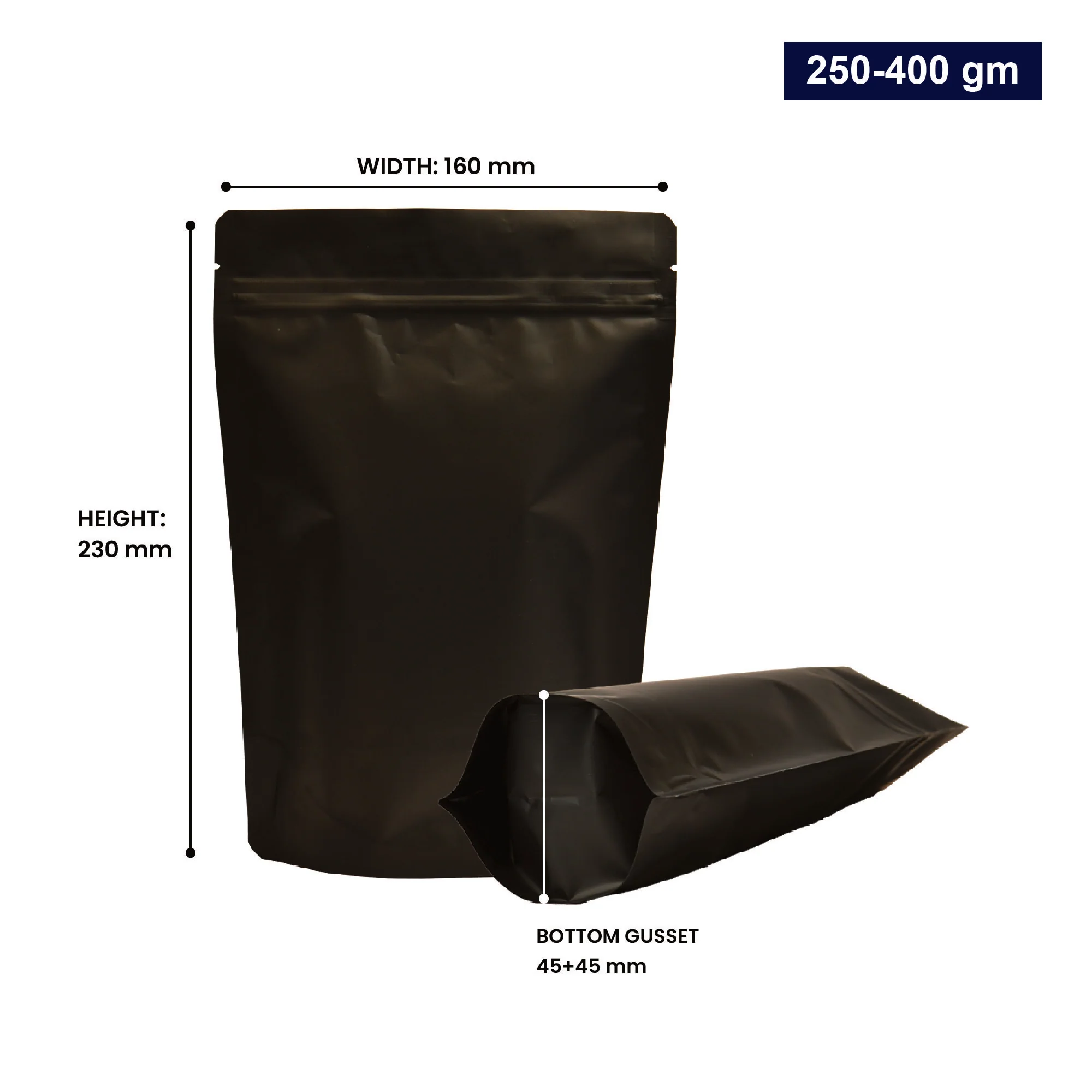 Both Side Matte Black Stand Up Zipper Pouch - Image 67