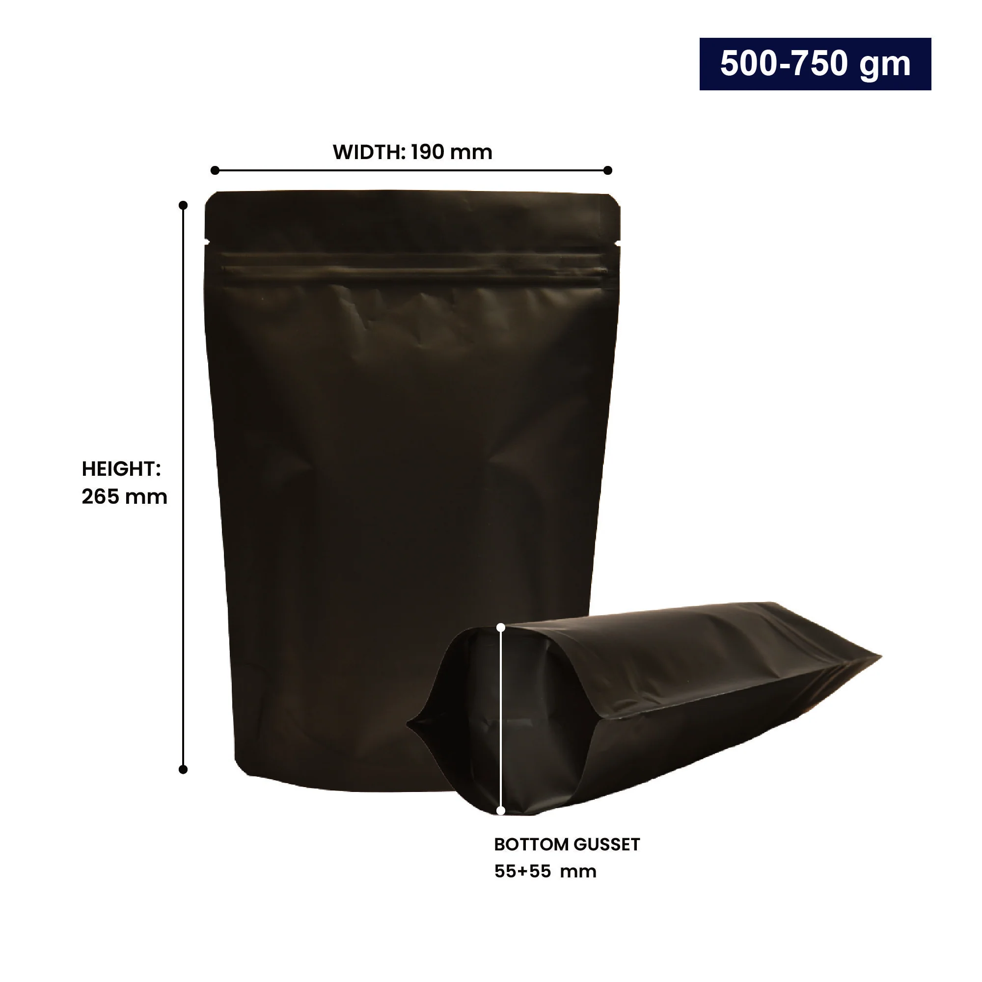 Both Side Matte Black Stand Up Zipper Pouch - Image 69