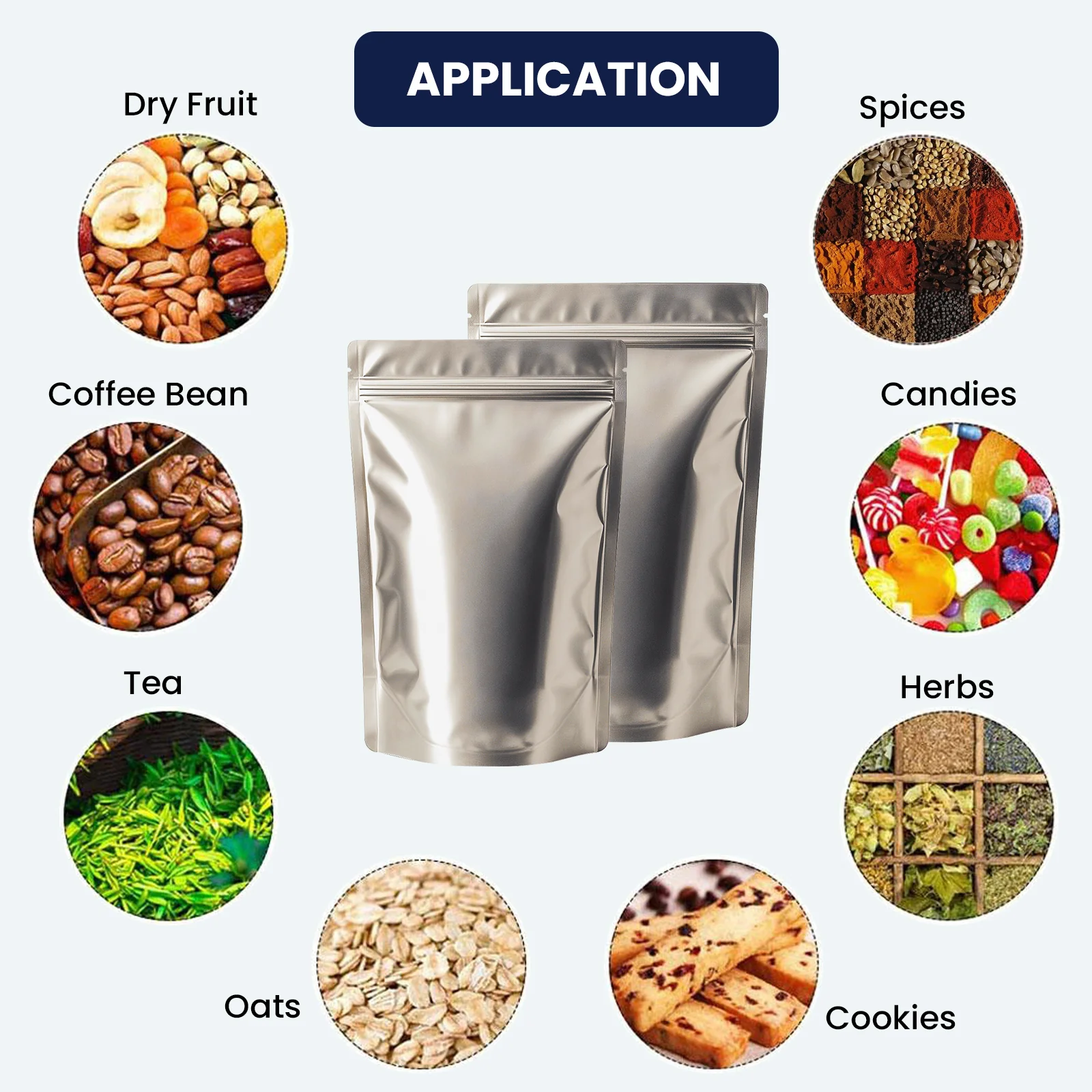 Both Side Matte Silver Stand Up Zipper Pouch - Image 13