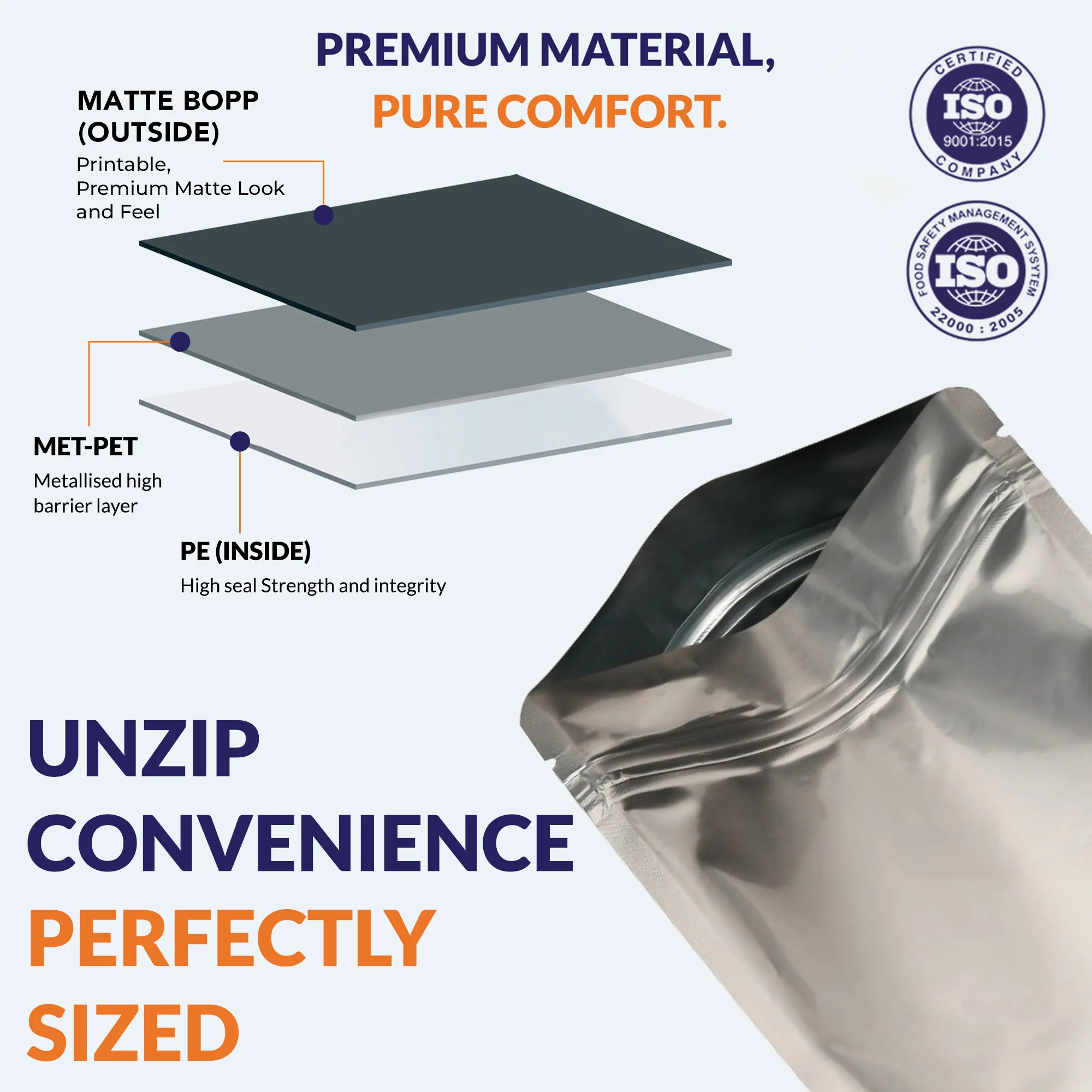 Both Side Matte Silver Stand Up Zipper Pouch - Image 38