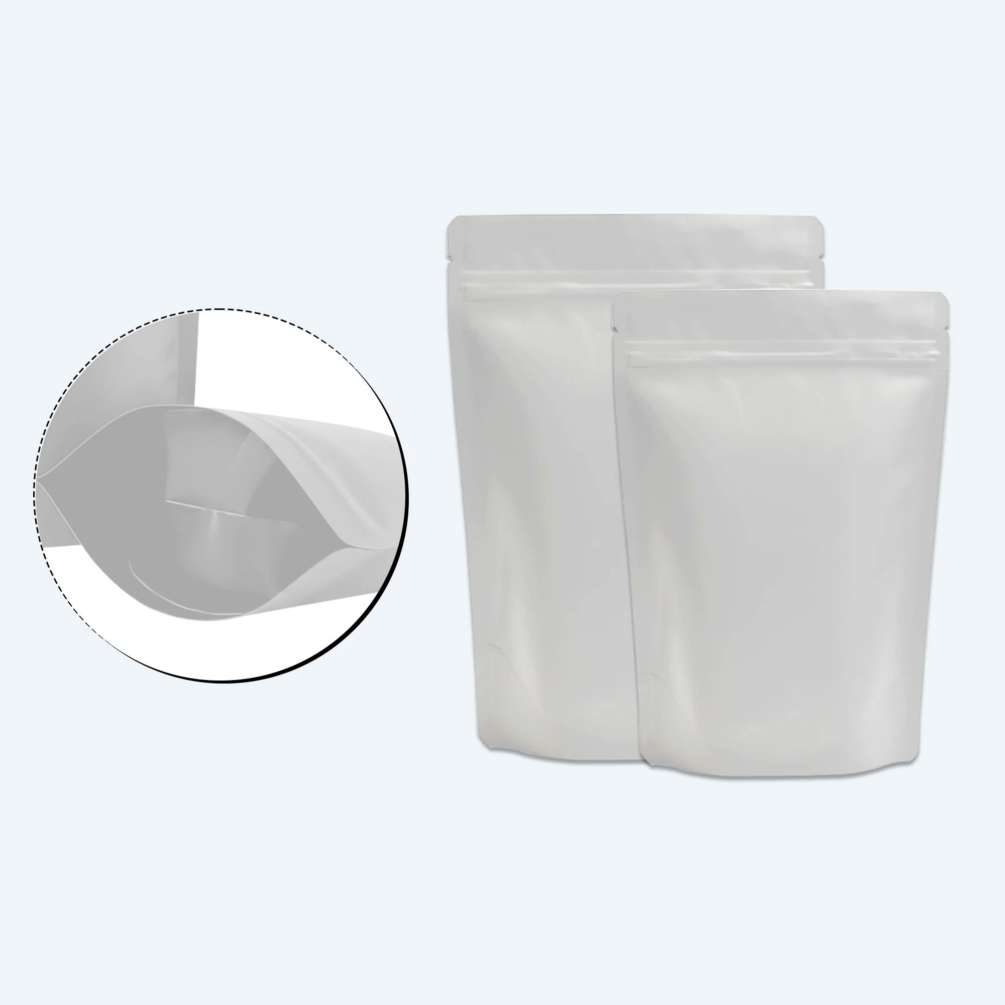 Both Side Matte White Stand Up Zipper Pouch - Image 33