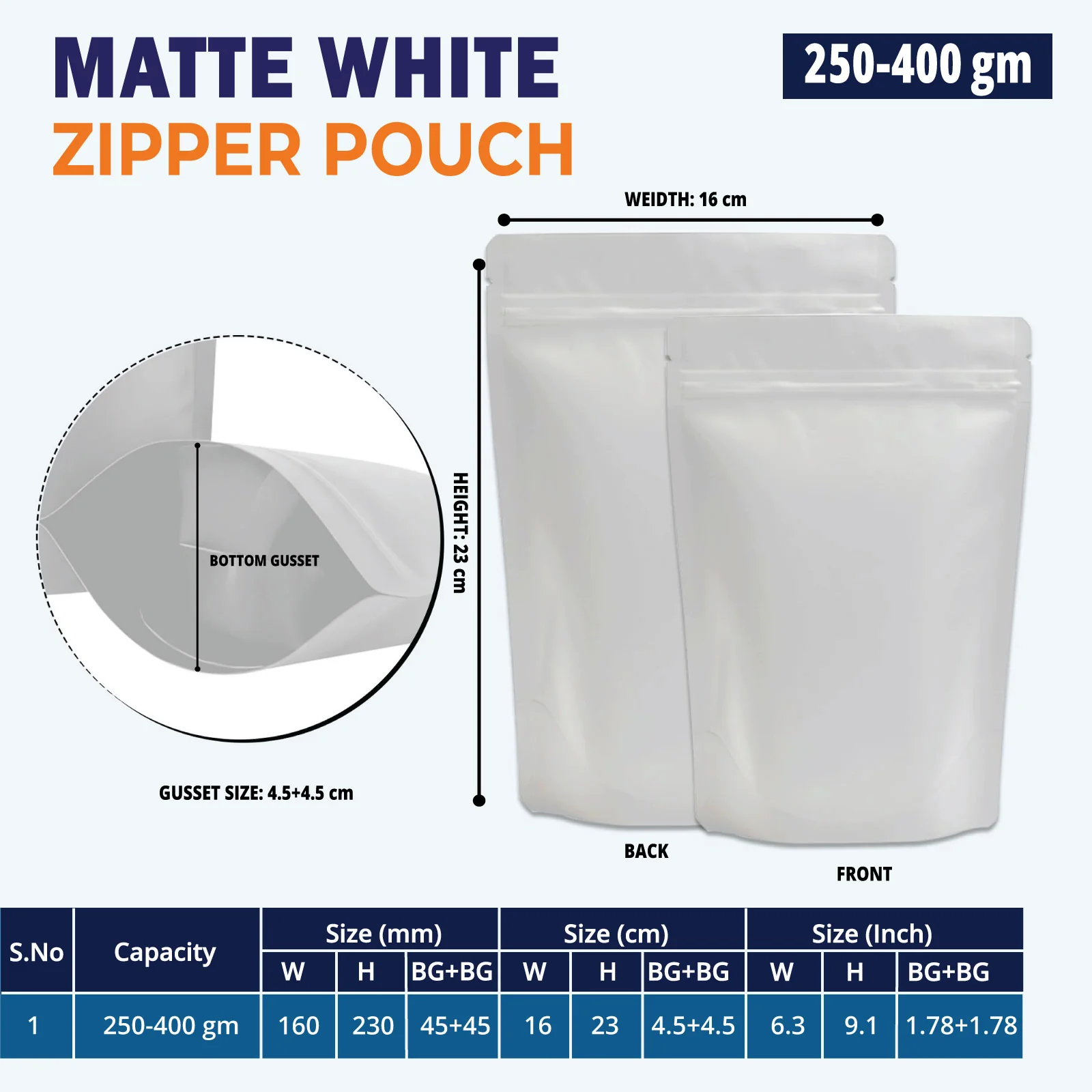 Both Side Matte White Stand Up Zipper Pouch - Image 35