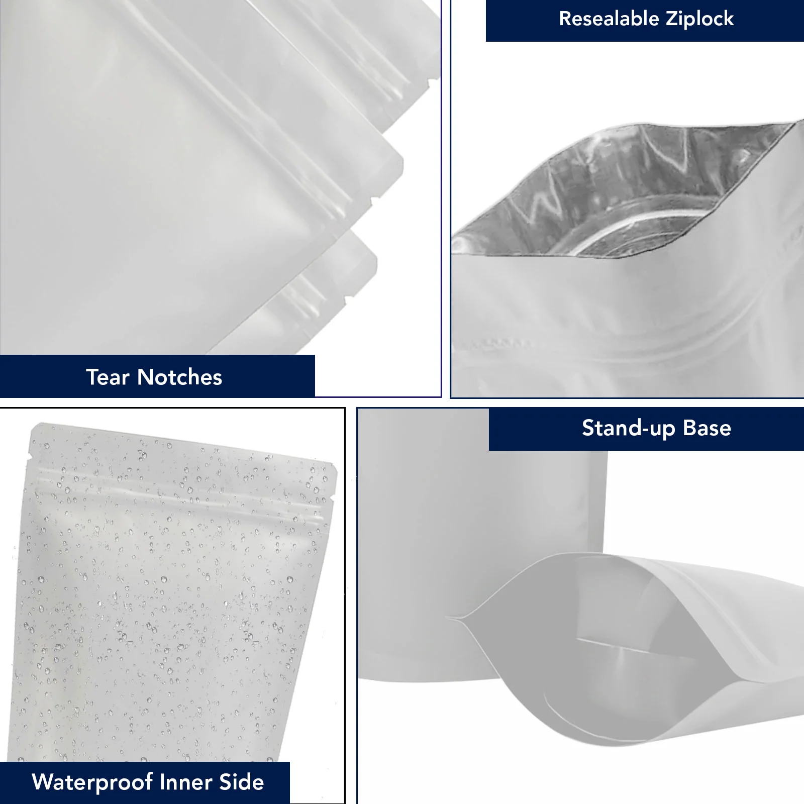 Both Side Matte White Stand Up Zipper Pouch - Image 57