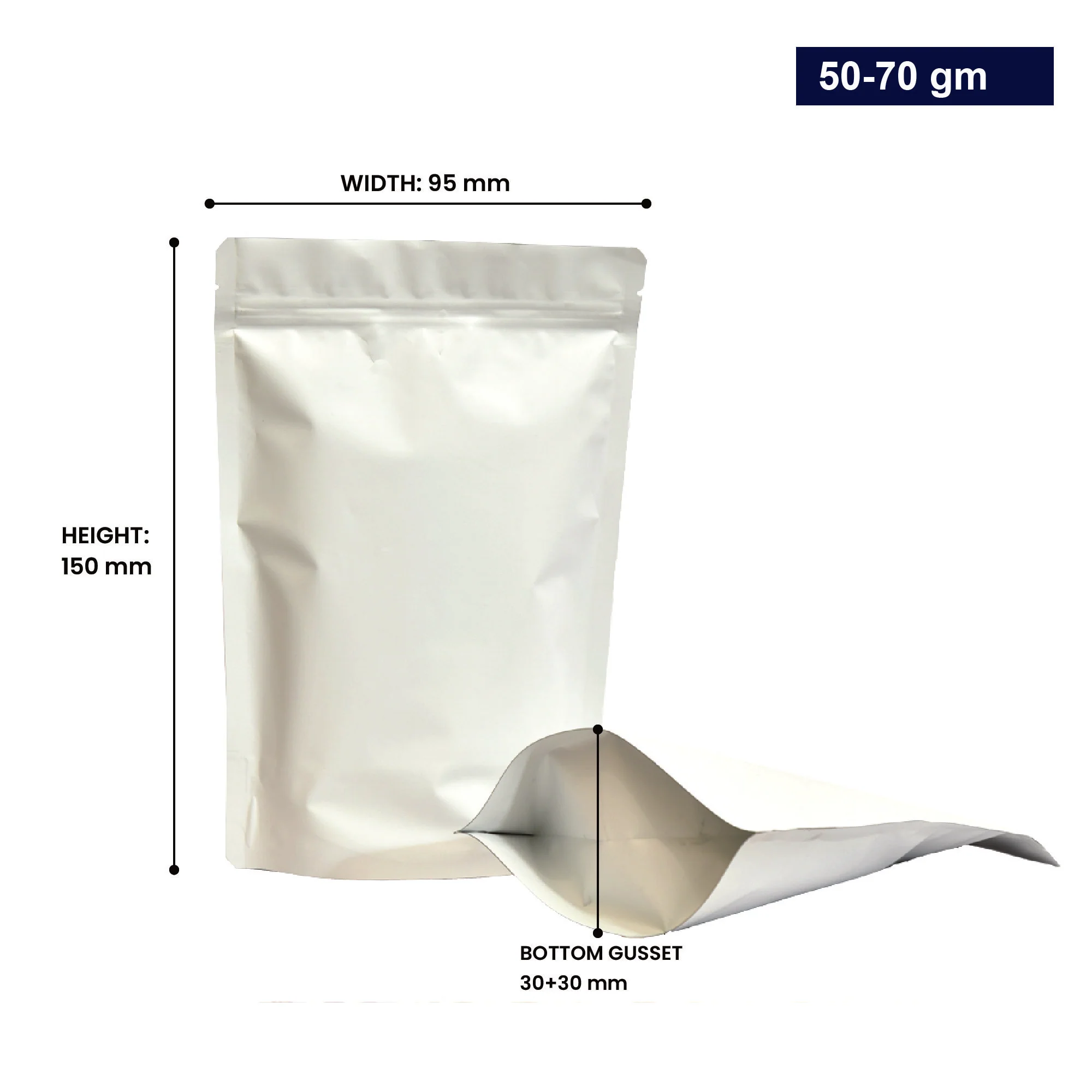 Both Side Matte White Stand Up Zipper Pouch - Image 60