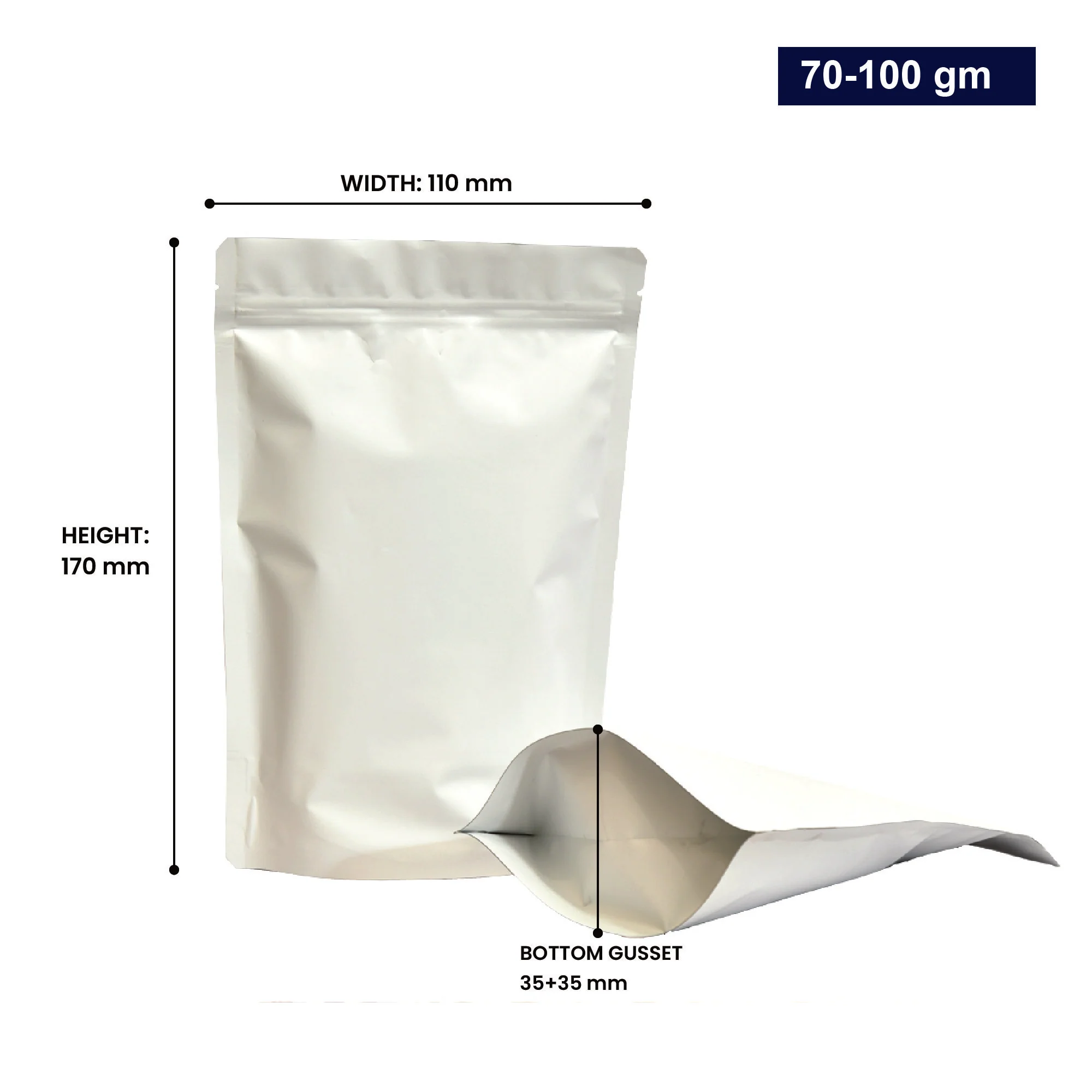 Both Side Matte White Stand Up Zipper Pouch - Image 63