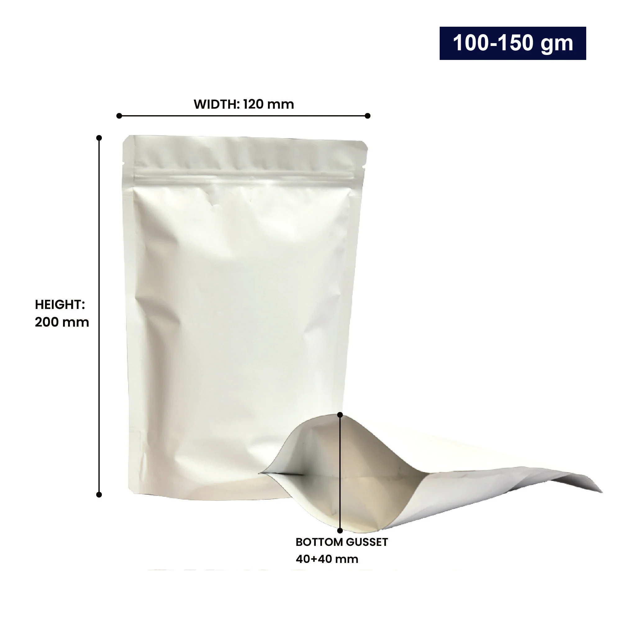 Both Side Matte White Stand Up Zipper Pouch - Image 66