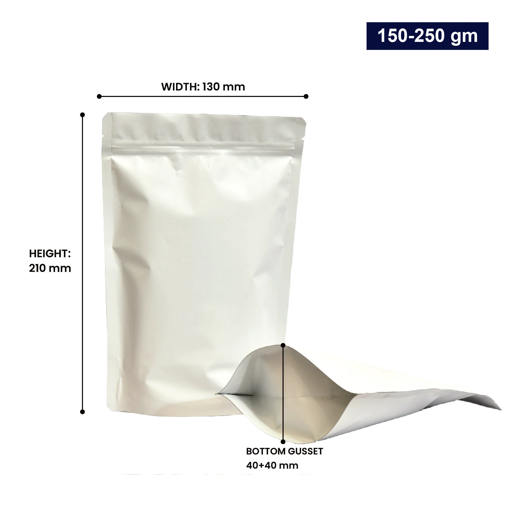 Both Side Matte White Stand Up Zipper Pouch - Image 69