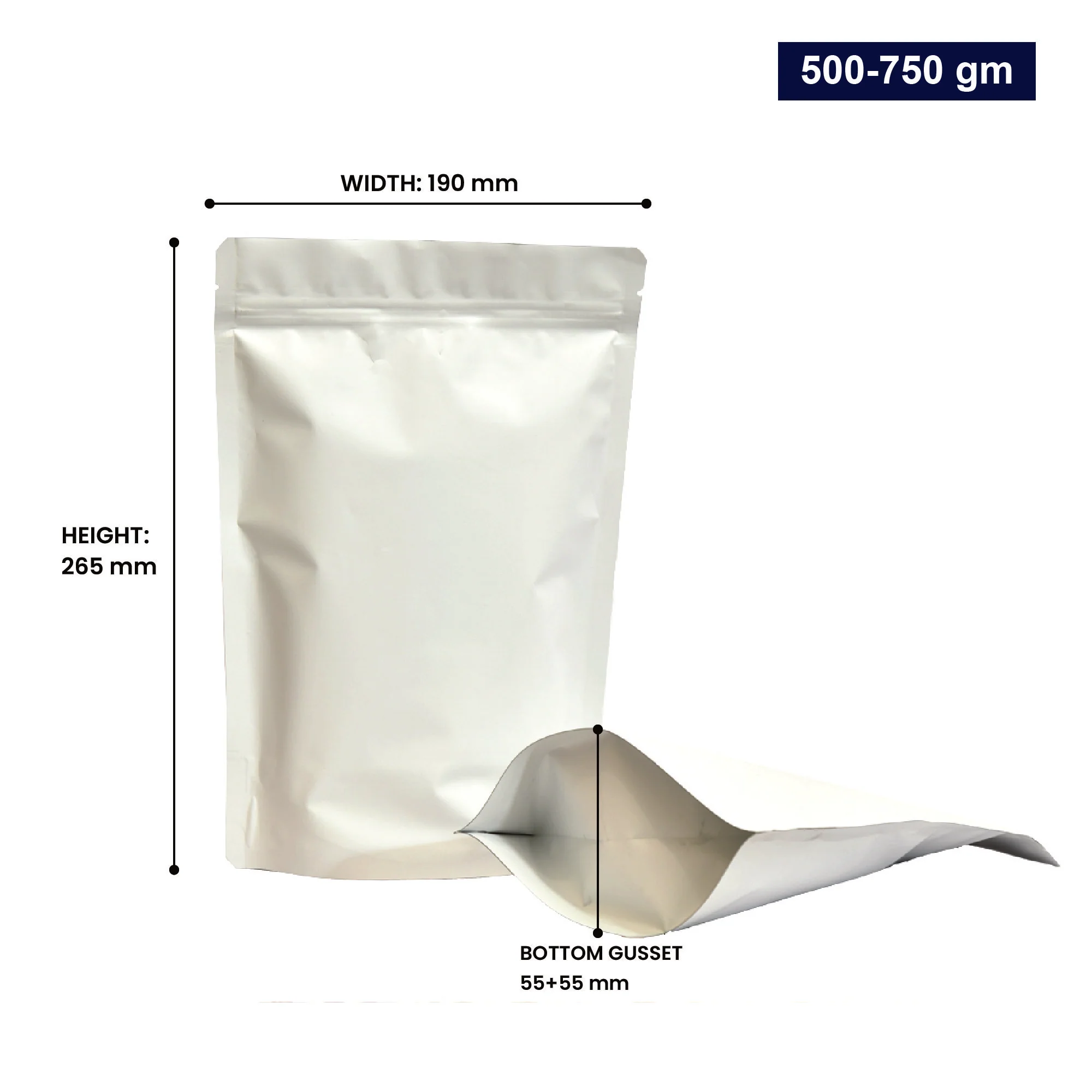 Both Side Matte White Stand Up Zipper Pouch - Image 75